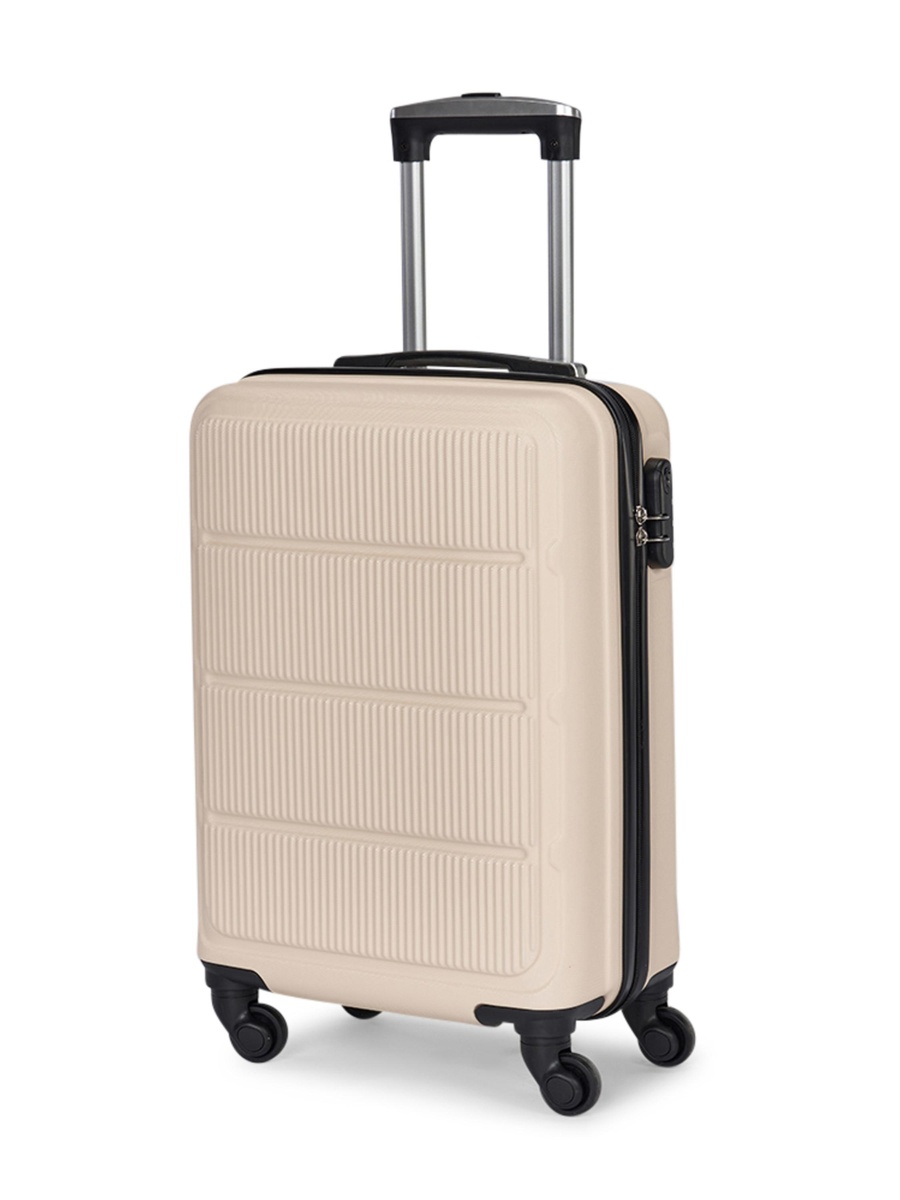 20 Inch Cabin Luggage with Hard Shell and Spinner Wheel, Beige