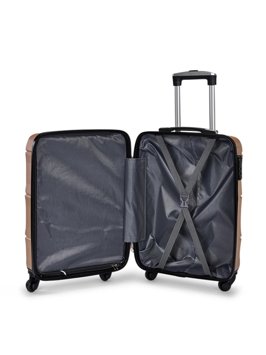 20 Inch Cabin Luggage with Hard Shell and Spinner Wheel, Gold