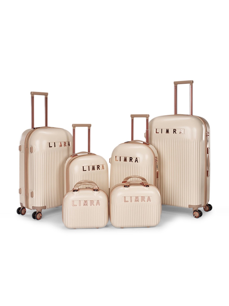 6-Piece Luggage Set with Spinner Wheels, Beige