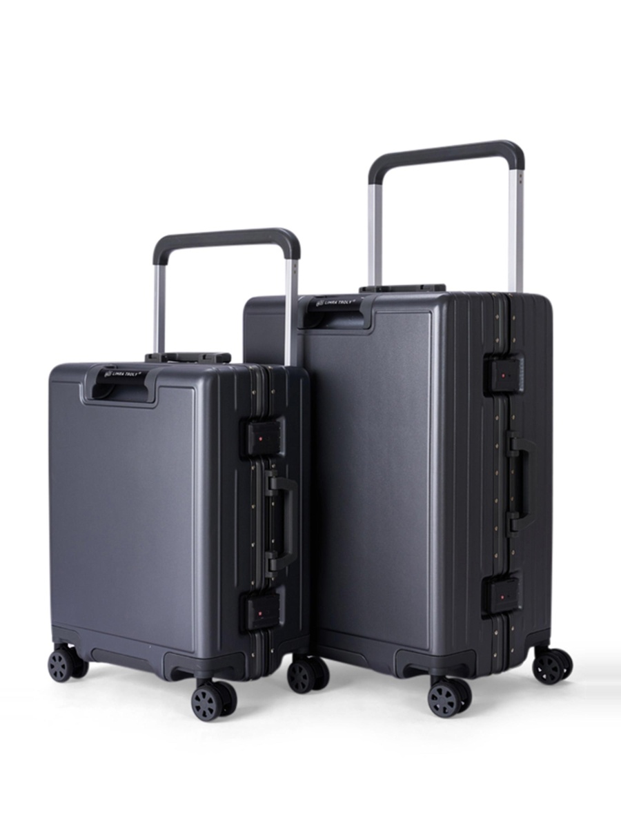 2-Piece Luggage Set with Hard Shell and Spinner Wheels, Grey