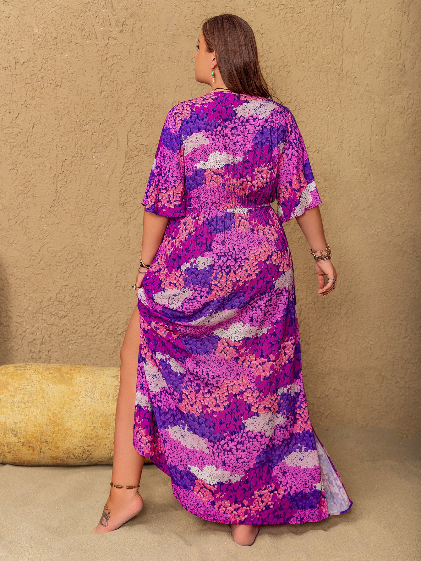 Plus Size Floral Maxi A-Line Dress