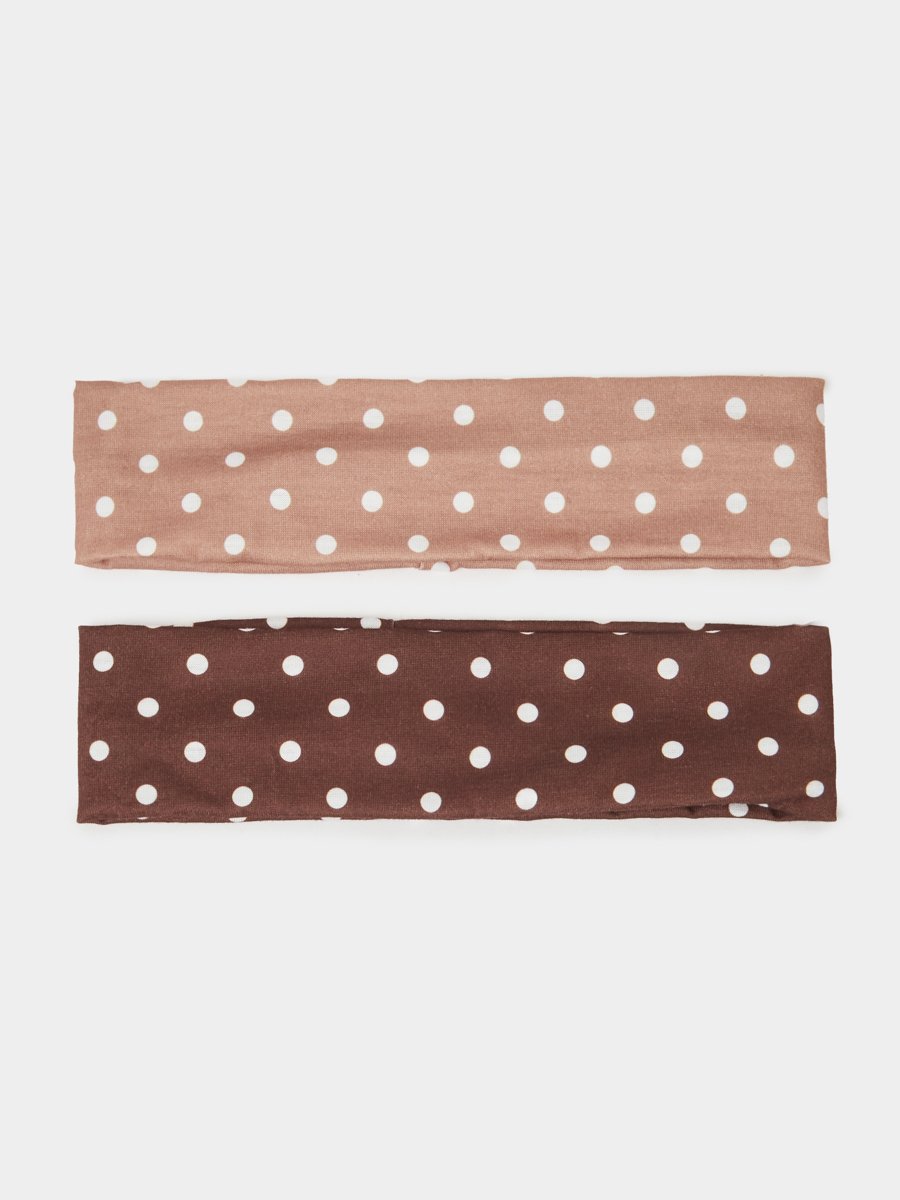Brown and Taupe Polka Dot Print Headband