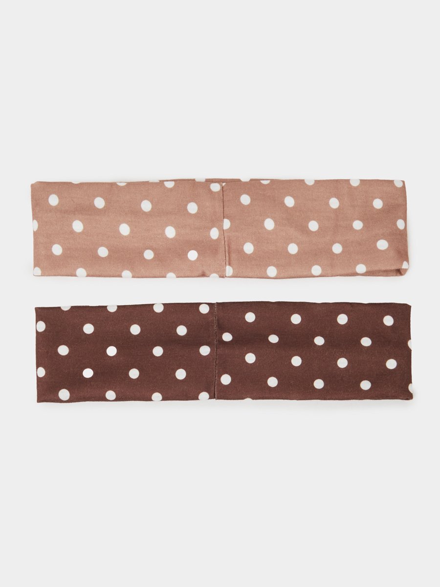 Brown and Taupe Polka Dot Print Headband