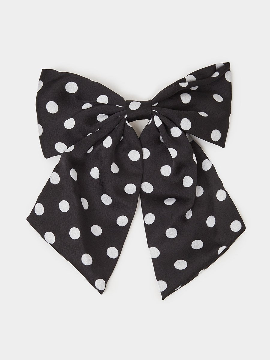 Black Polka Dot Bow Hair Clip