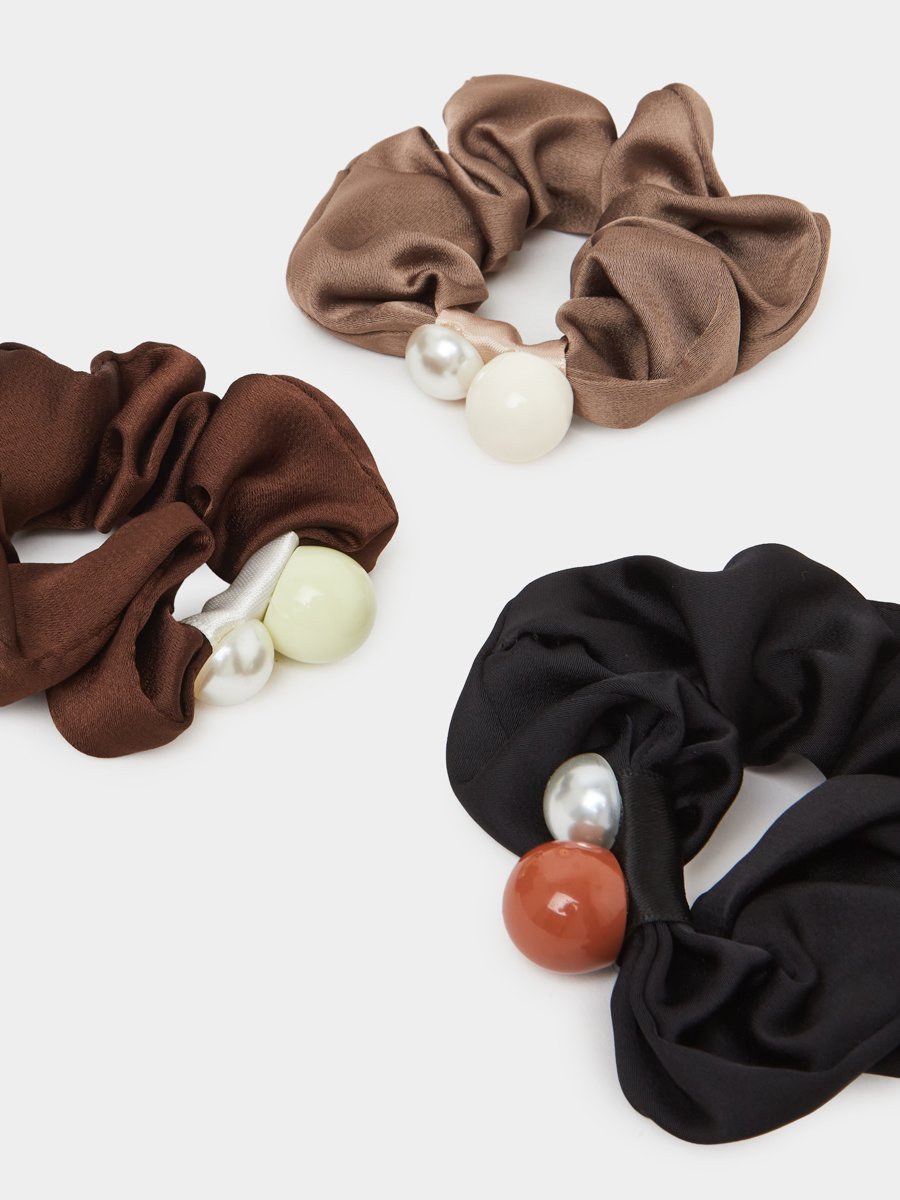 Pack of 3 - Multi-Color Stone Embellished Scrunchie