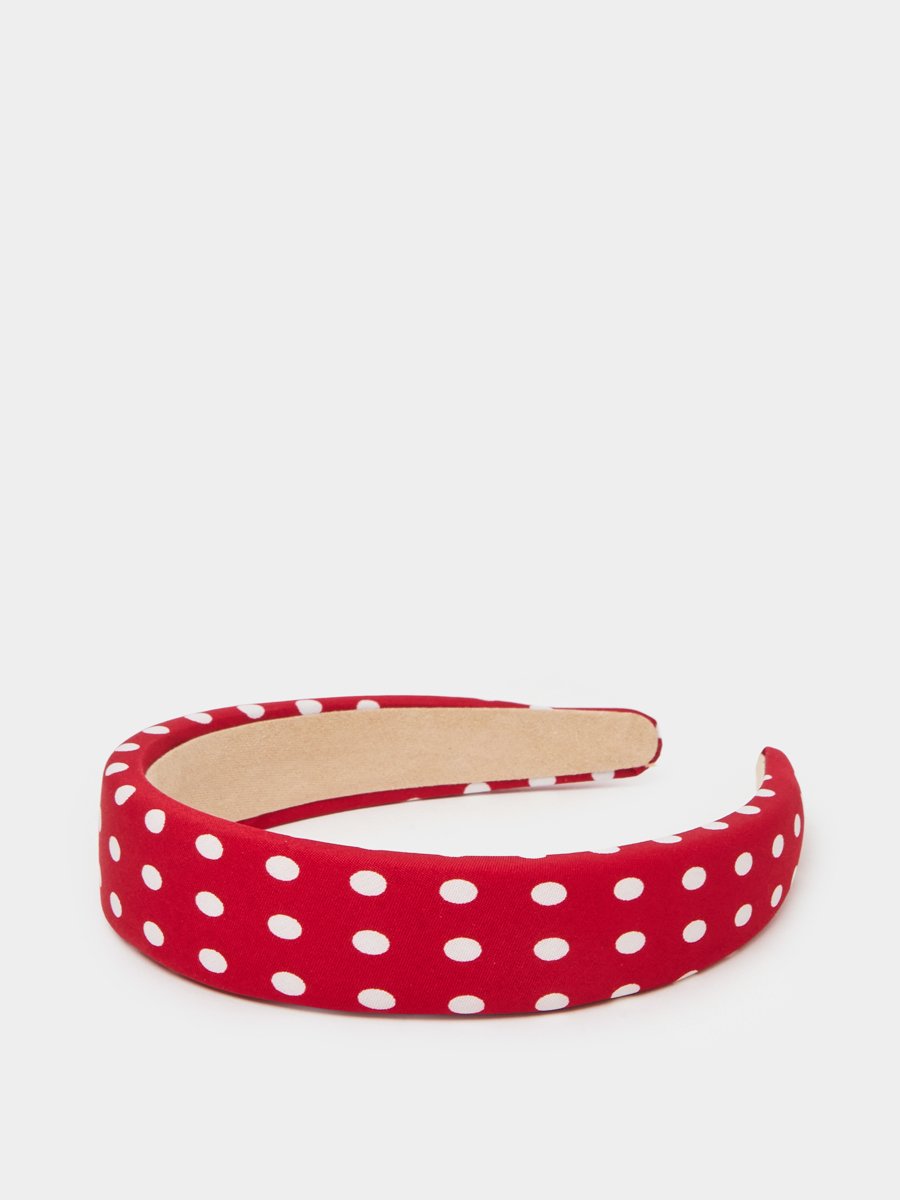 Red Polka Dot Padded Headband