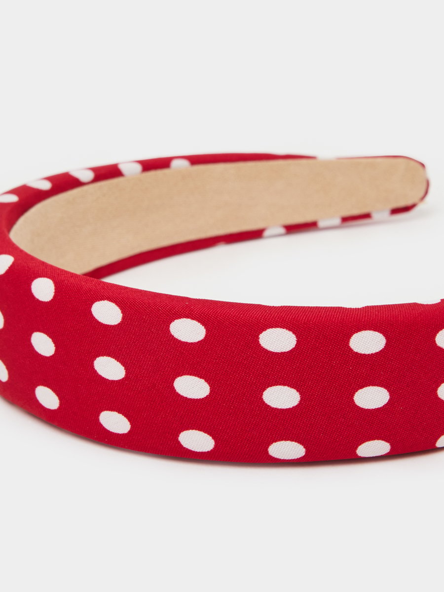 Red Polka Dot Padded Headband
