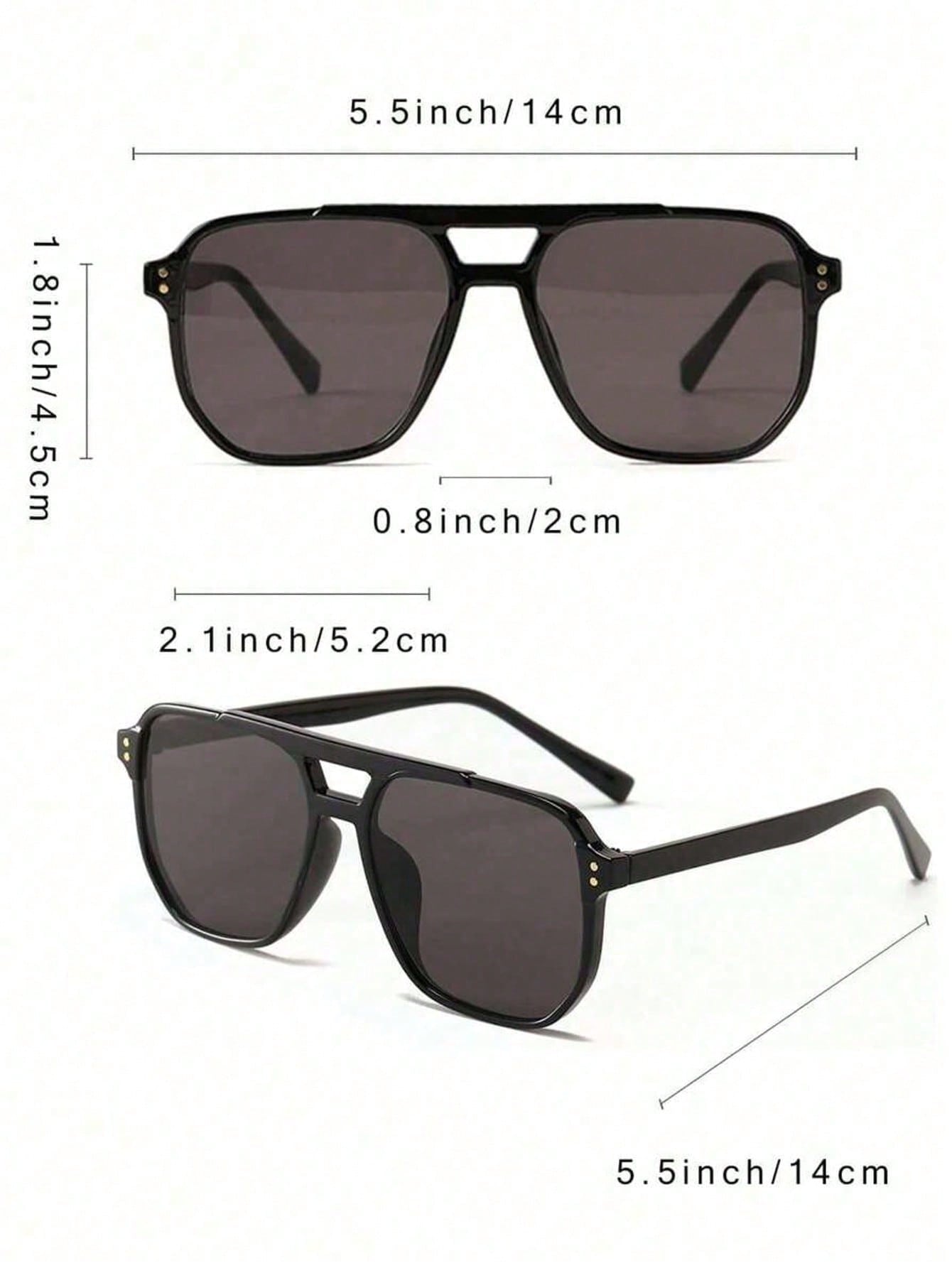 Pack of 3 - Black Geometric Black Sunglasses