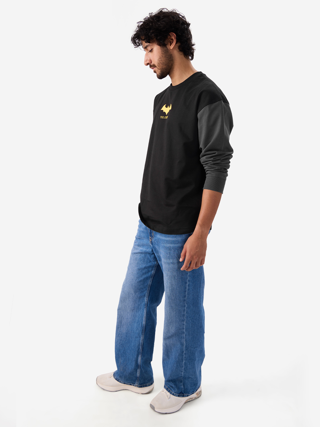 Men Batman Justice Tarot Graphic Oversized Long Sleeve T-Shirt