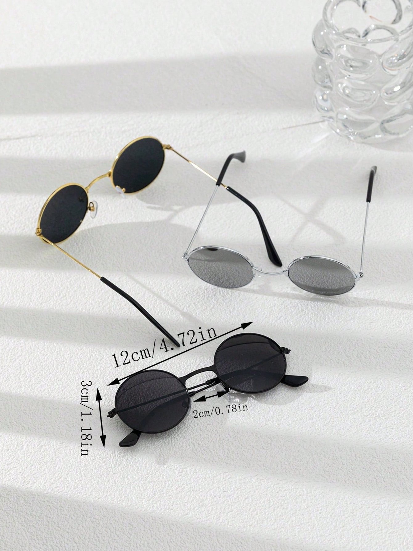 Pack of 3 - Multi-Color Round Frame Sunglasses