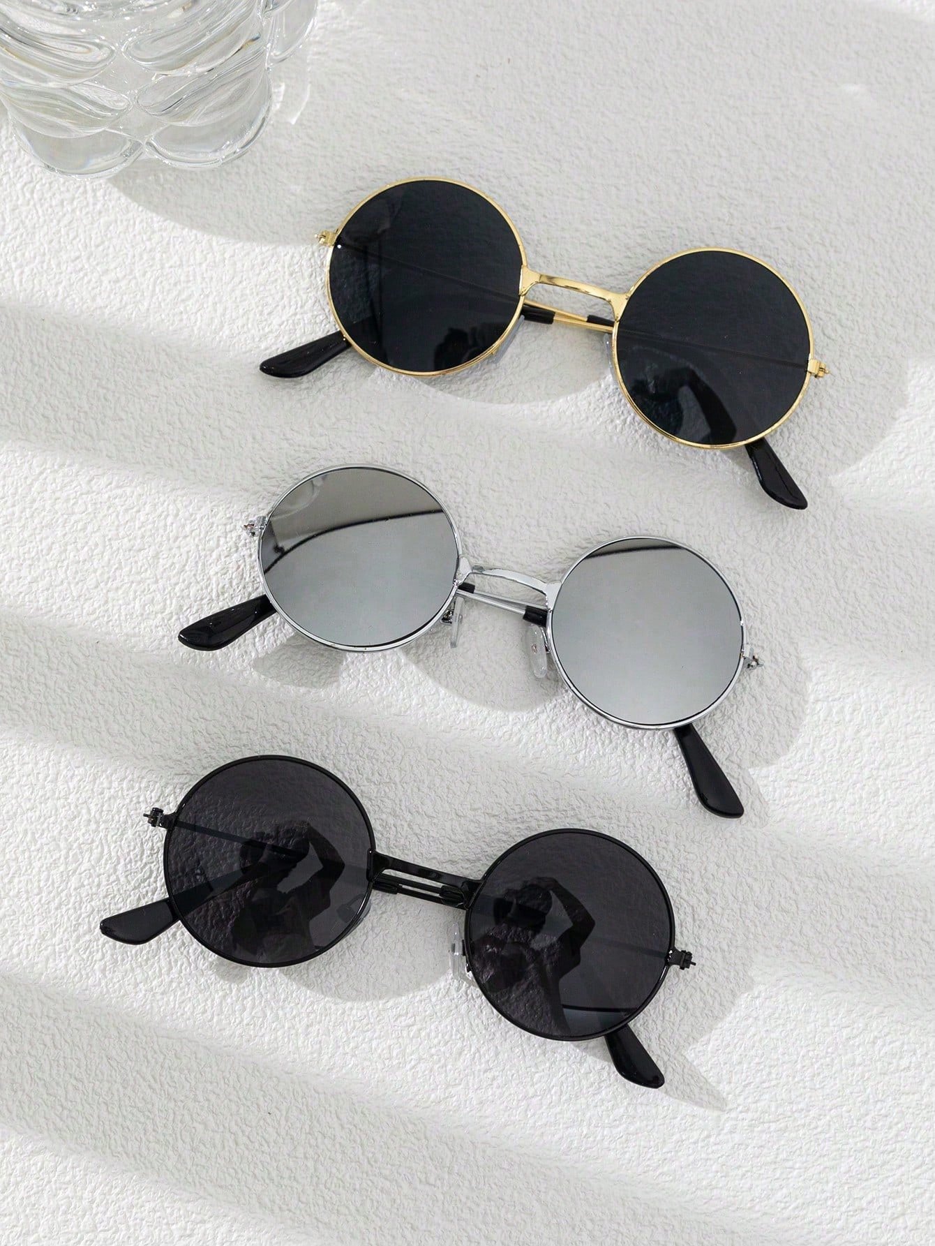 Pack of 3 - Multi-Color Round Frame Sunglasses