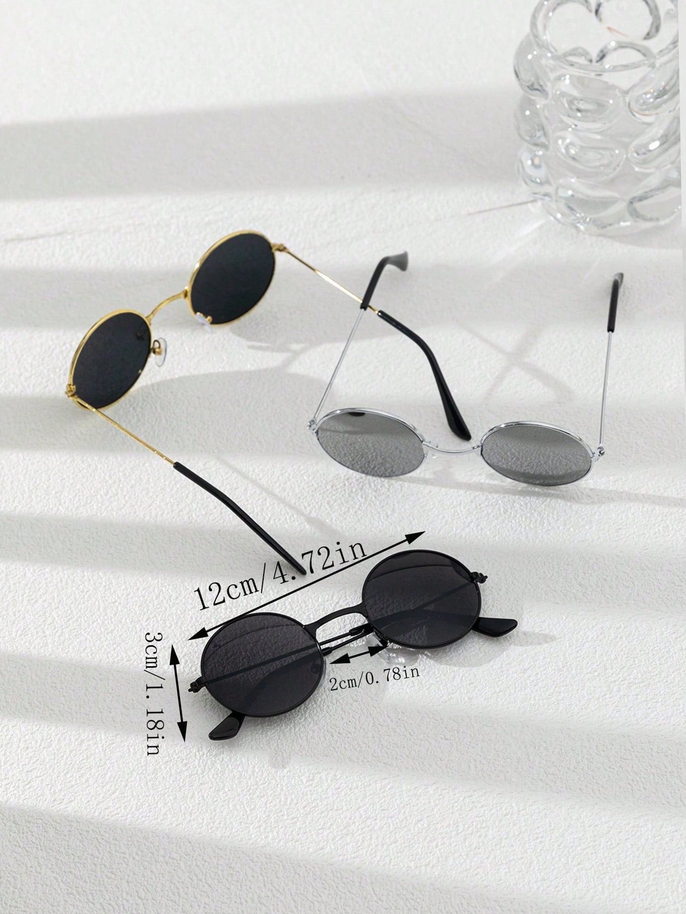 Pack of 3 - Multi-Color Round Frame Sunglasses