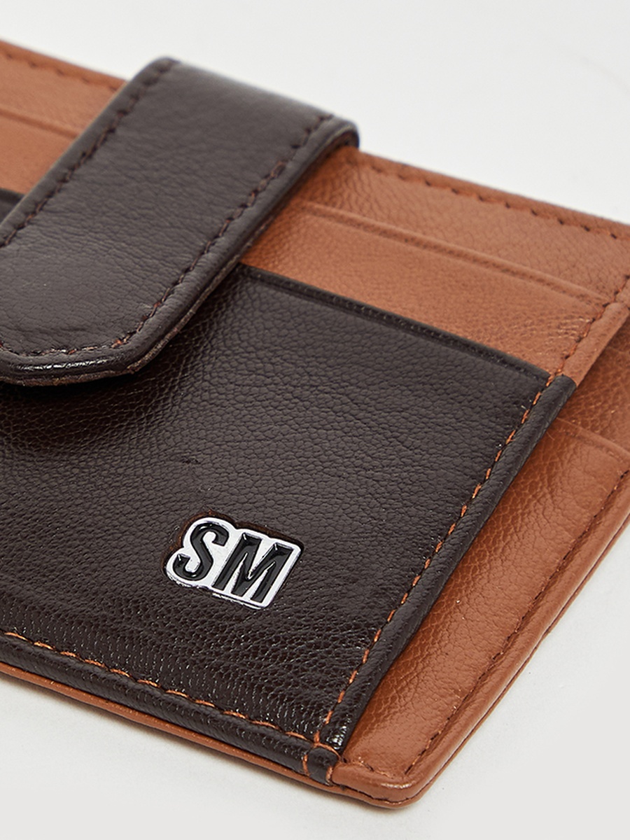 Men Brown Logo Card Holder