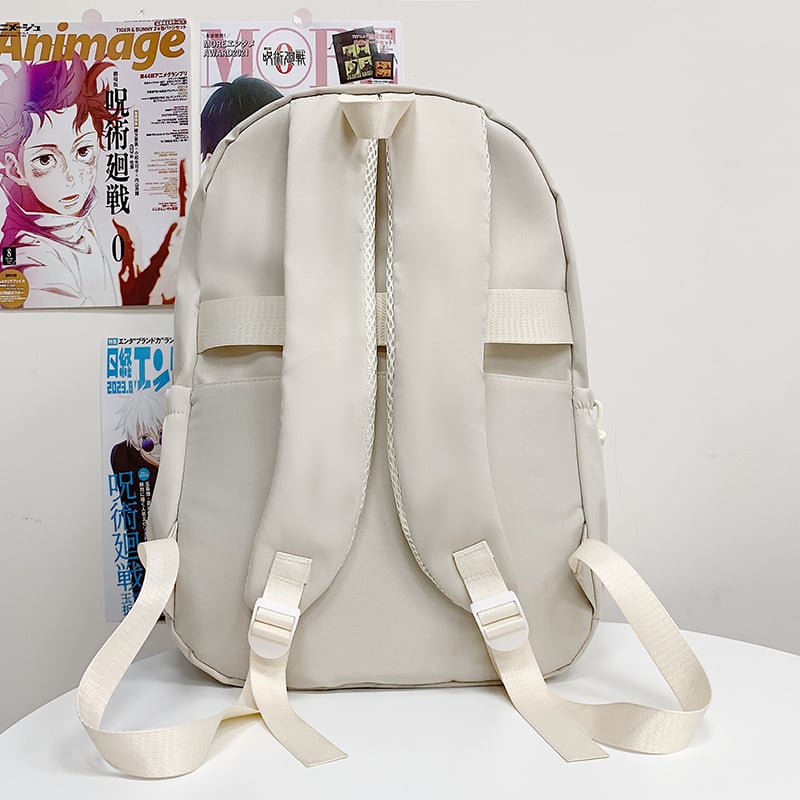 White Star Embellished Zip Closure Backpack