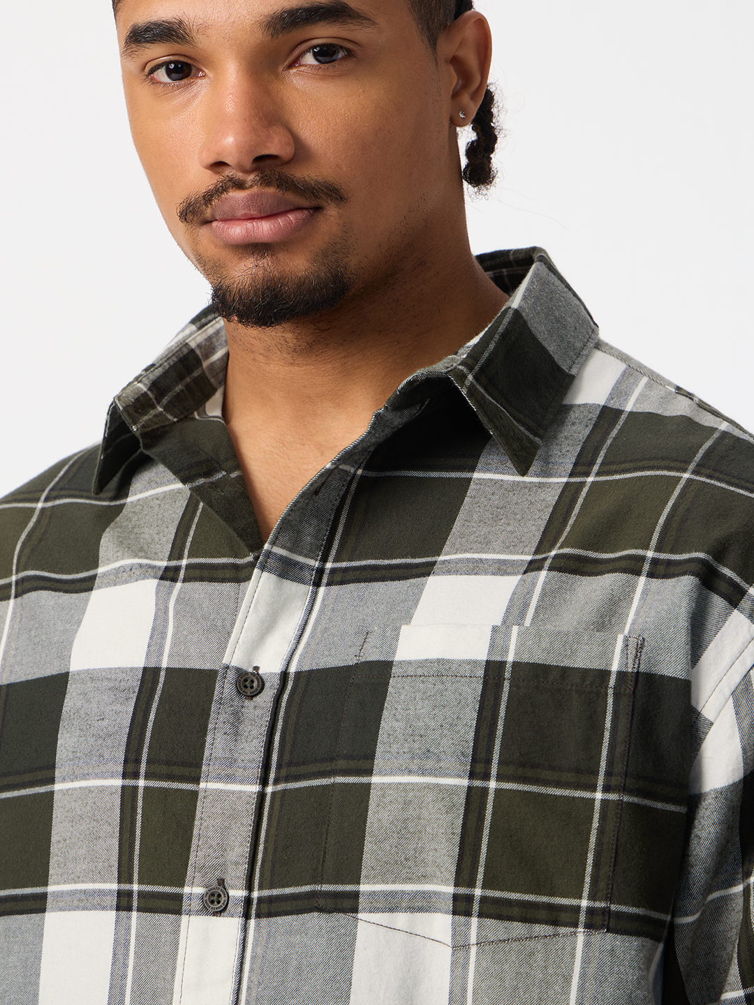 Men Multi-Checked Spread Collar Relaxed Fit Shirt