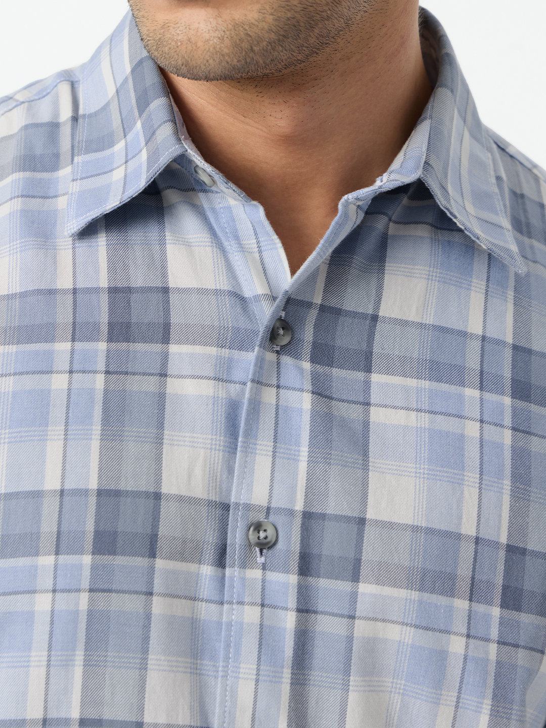 Men Multi Checked Spread Collar Shirt