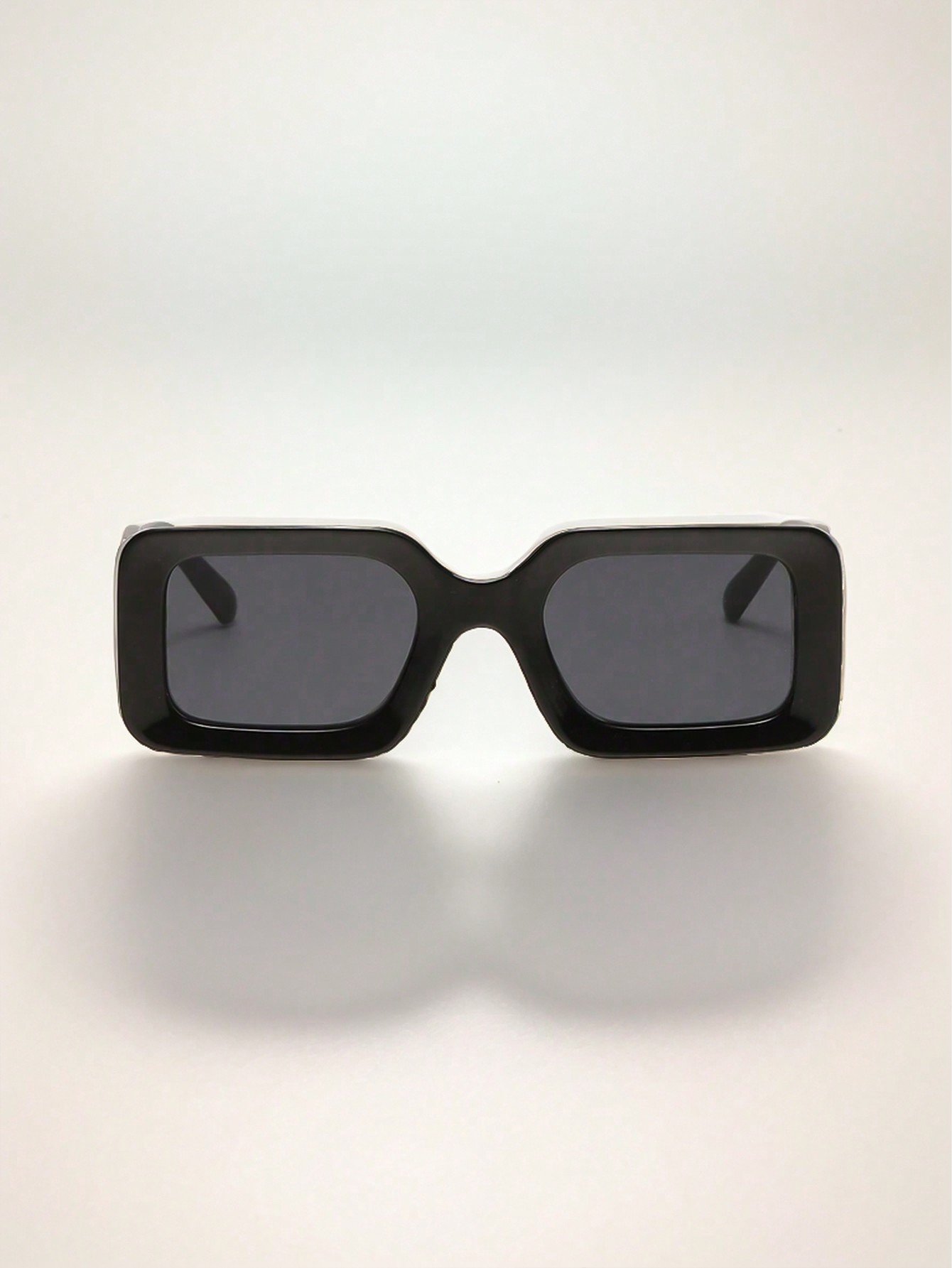 Black Rectangle Sunglasses with Gold Accents