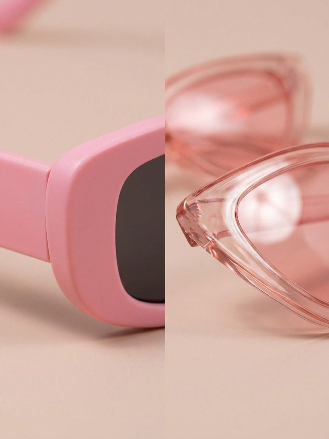 Pack of 2 - Pink Geometric and Cat Eye Sunglasses