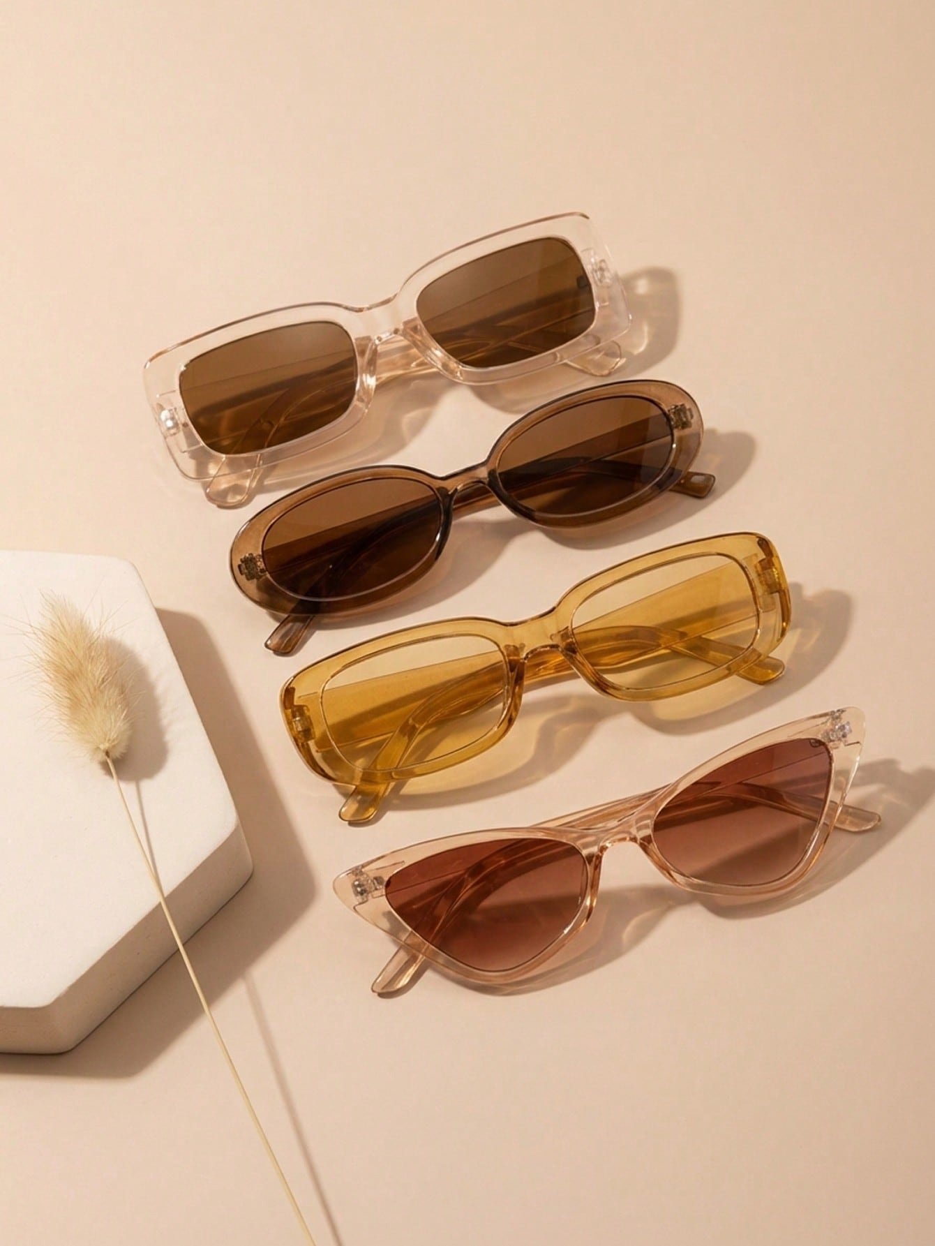 Pack of 4 - Multi-Color Geometric Sunglasses