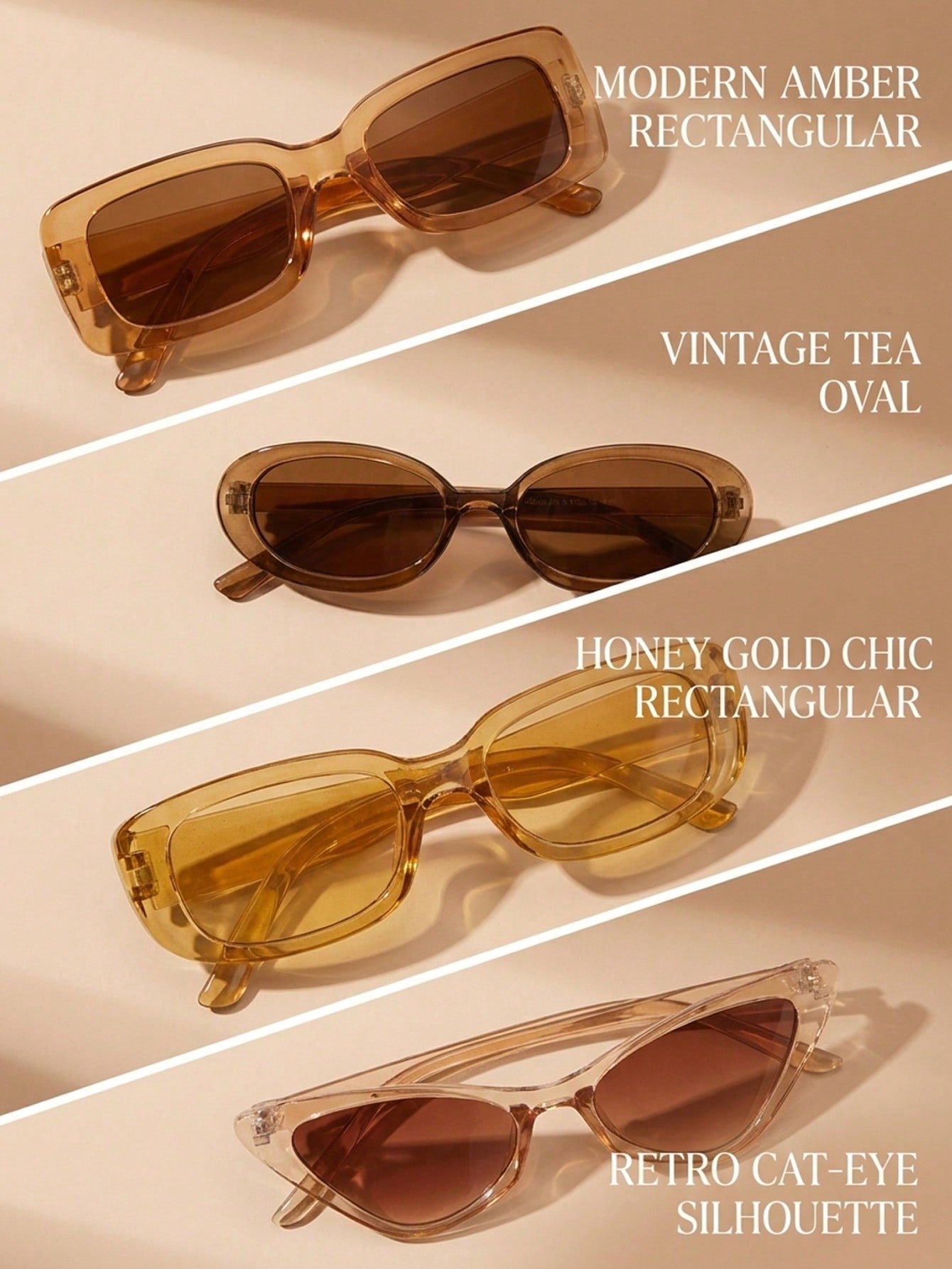 Pack of 4 - Multi-Color Geometric Sunglasses