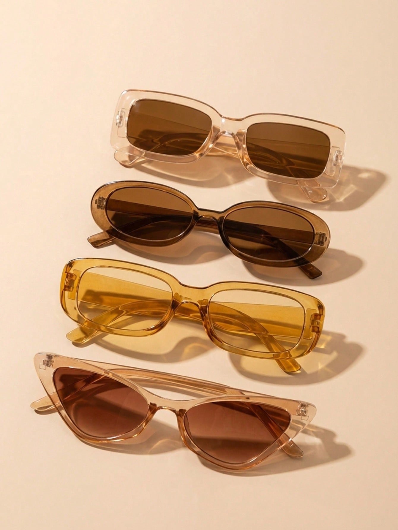 Pack of 4 - Multi-Color Geometric Sunglasses