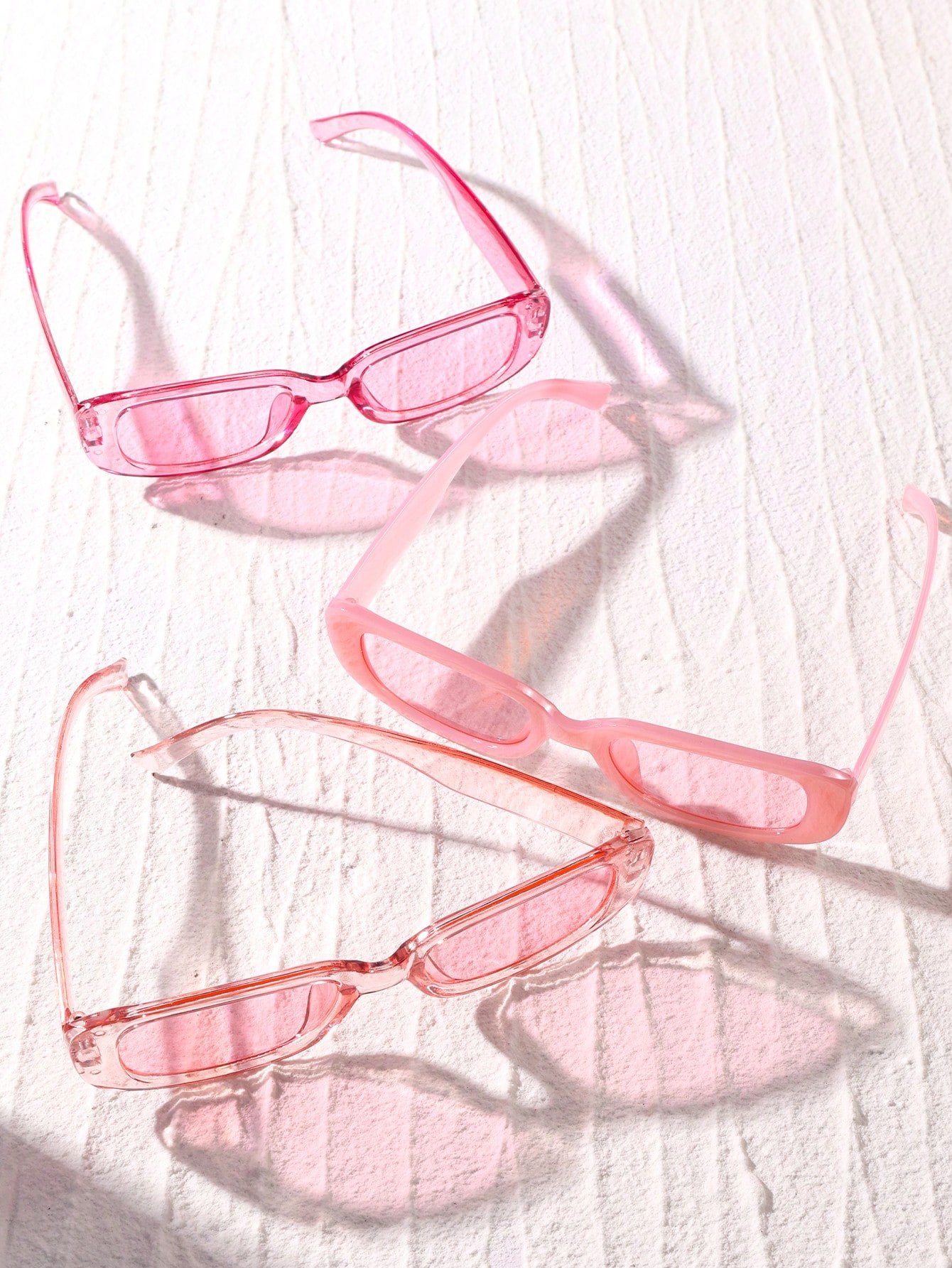 Pack of 3 - Light Pink Rectangle Sunglasses