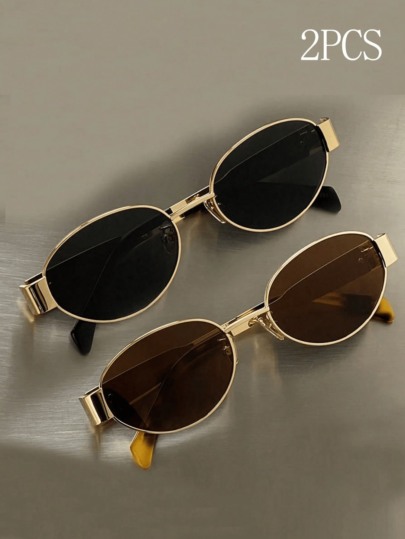 Pack of 2 - Multi-Color Oval Sunglasses