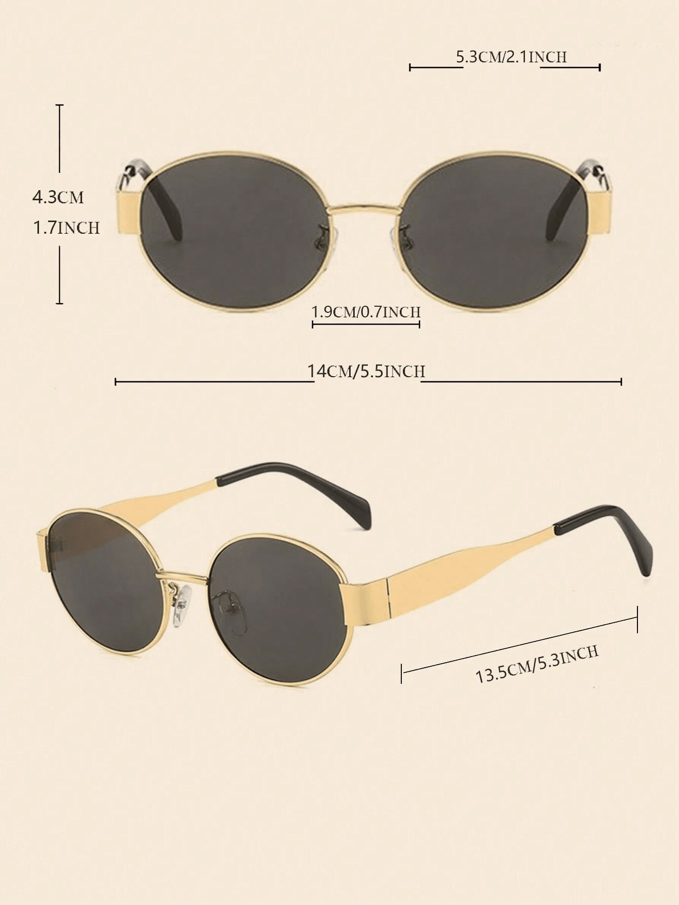 Pack of 2 - Multi-Color Oval Sunglasses