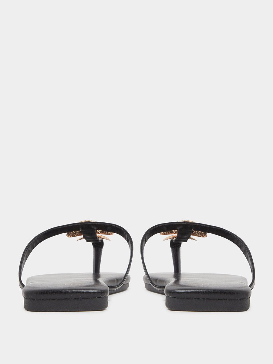 Metal Trim Thong Sandals