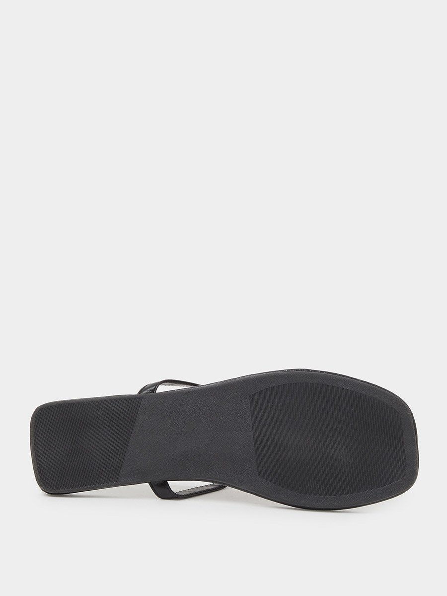 Metal Trim Thong Sandals