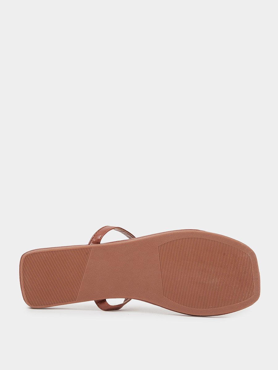 Metal Trim Thong Sandals
