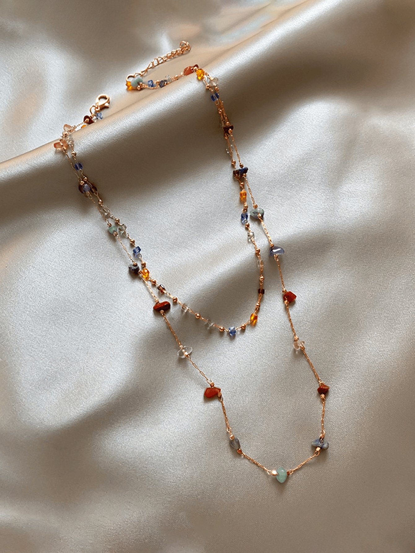 Layered Multi-Stone Casual Necklace Set