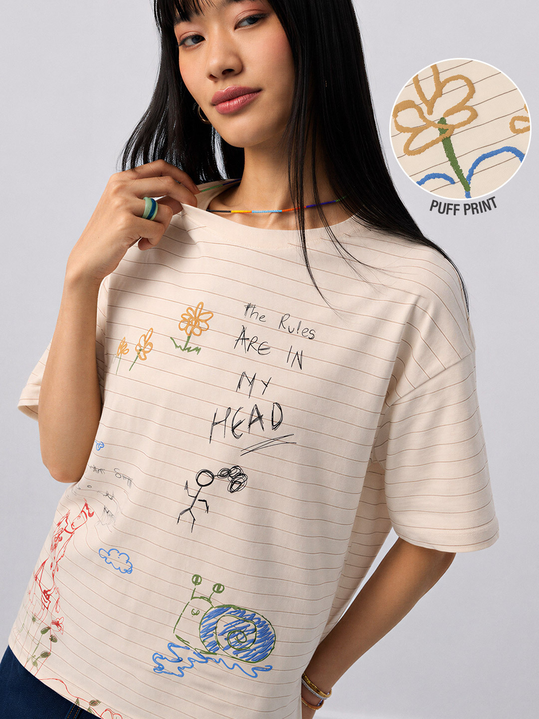 Off-White Graphic Print Oversized T-Shirt