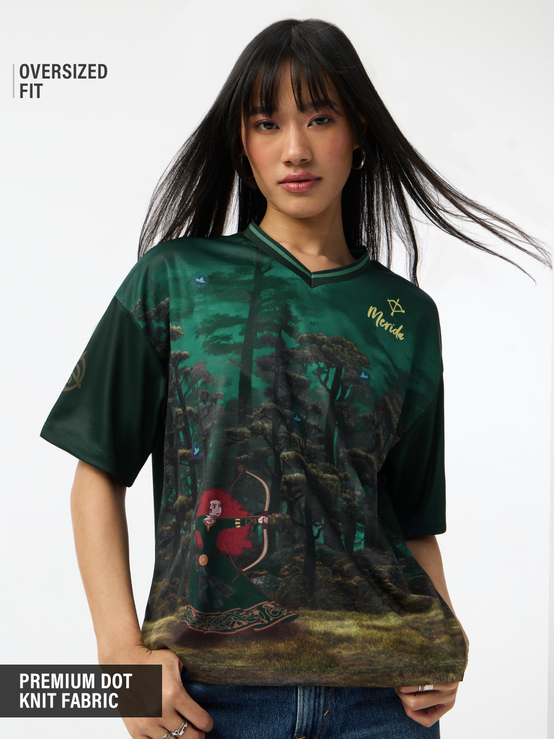 Disney Princess Merida Brave V-Neck Graphic T-Shirt