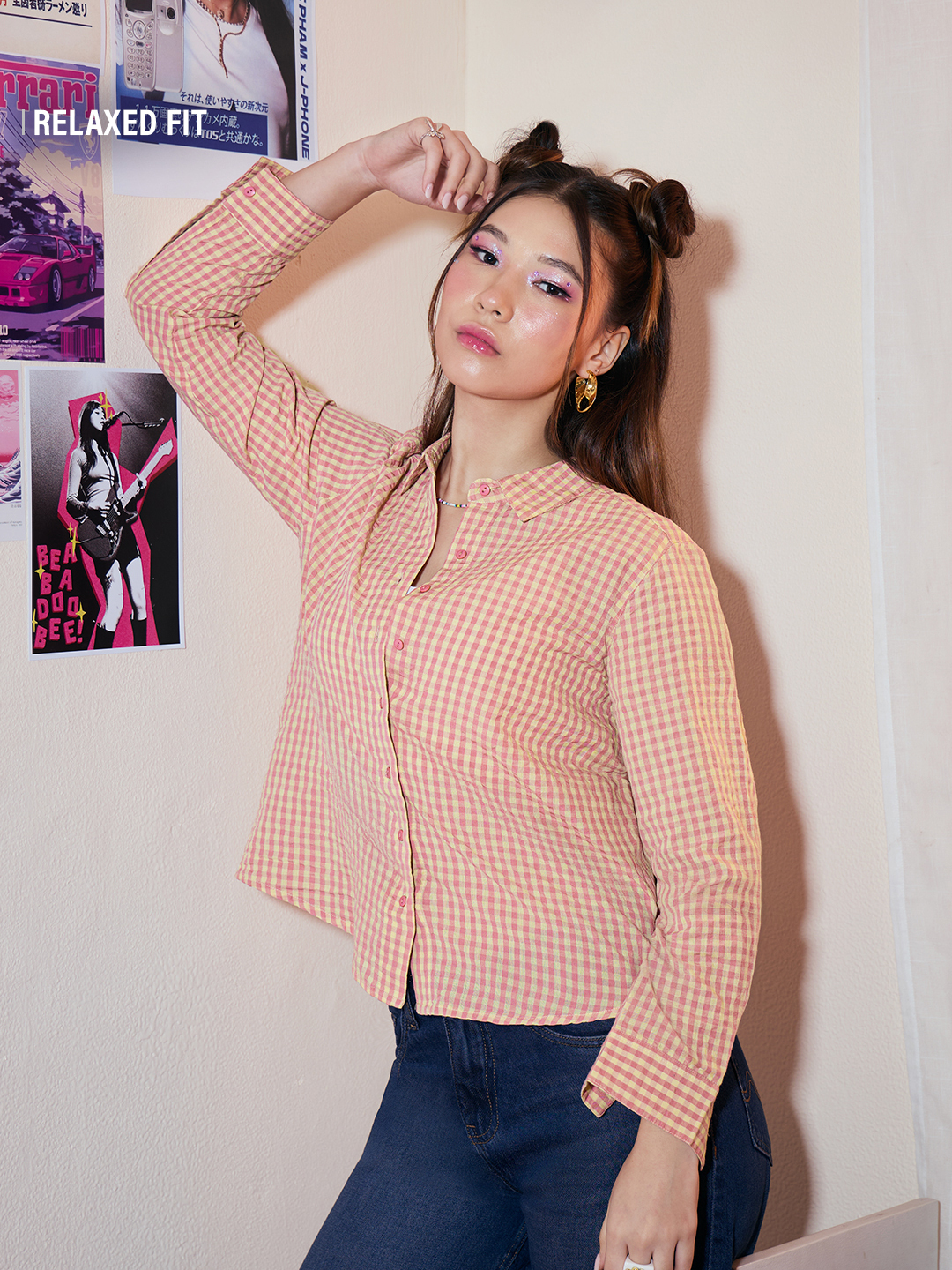 Rose Check Regular Fit Shirt