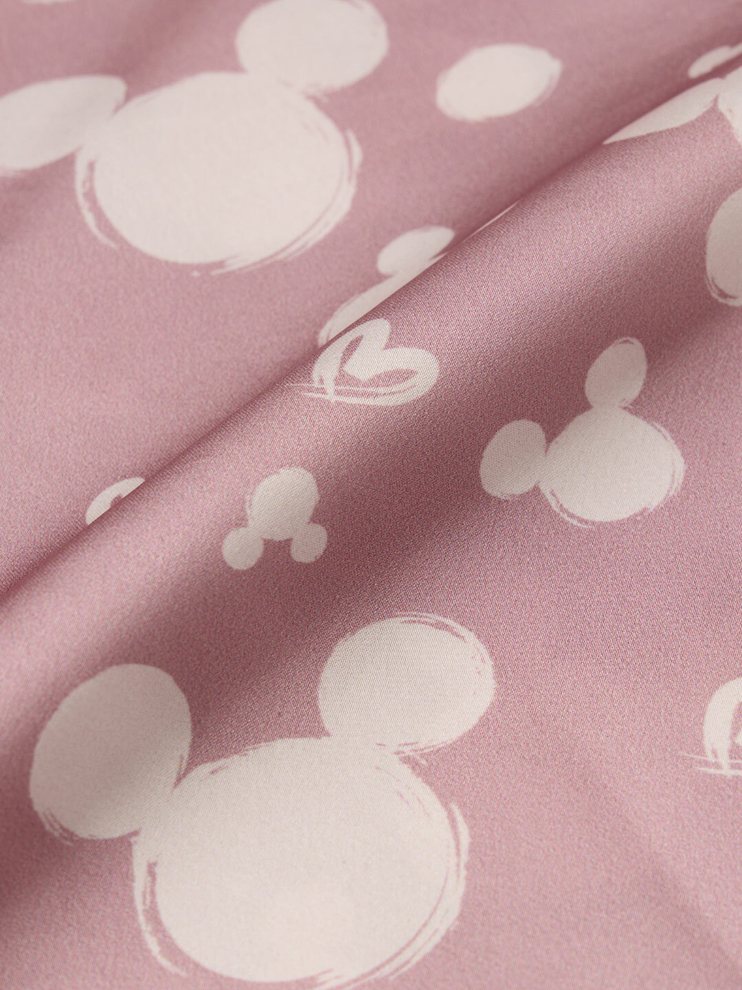 Purple Mickey Mouse Satin Relaxed Fit Shirt