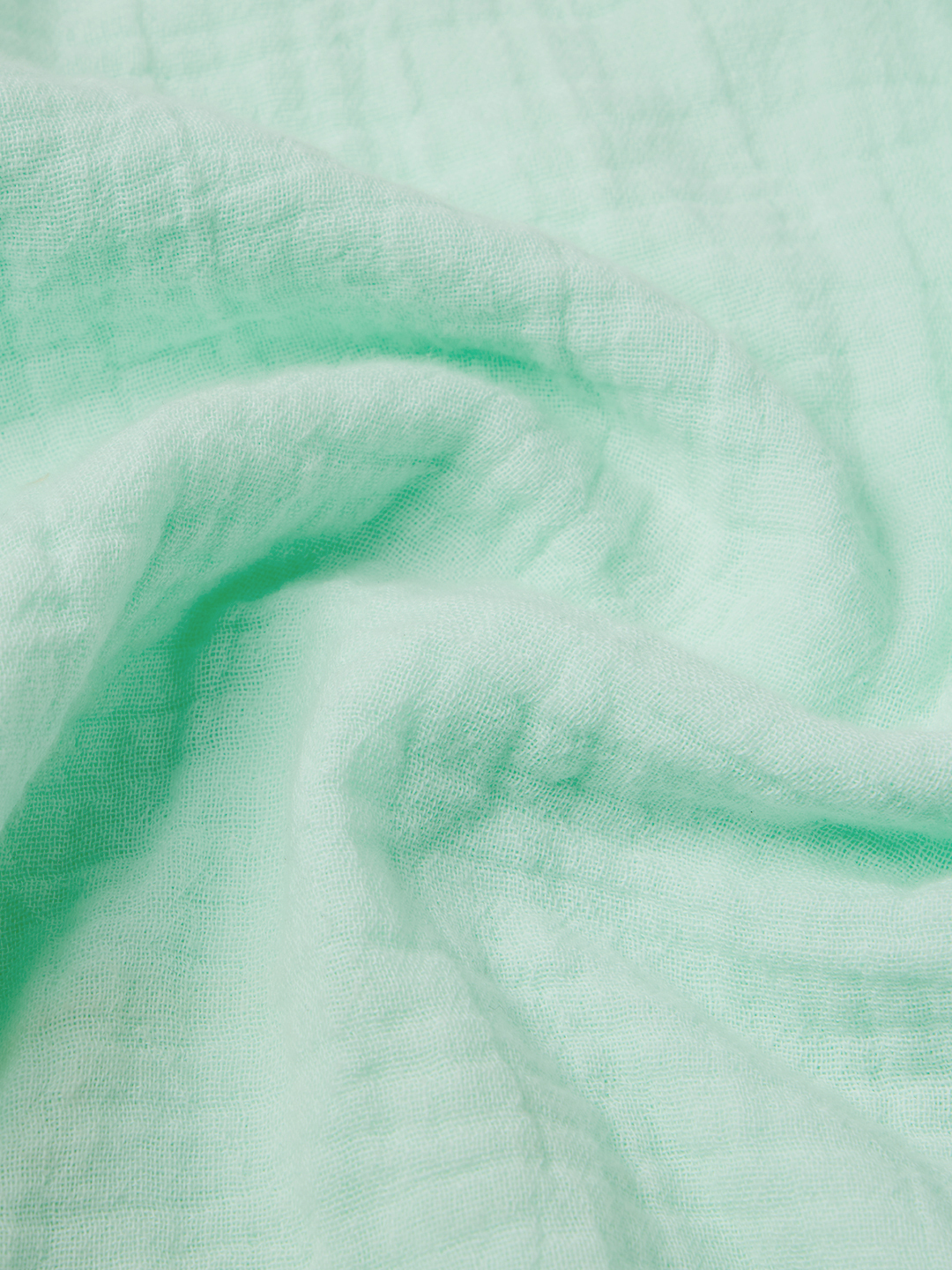 Womens Relaxed Fit Green Long Sleeve Textured Shirt