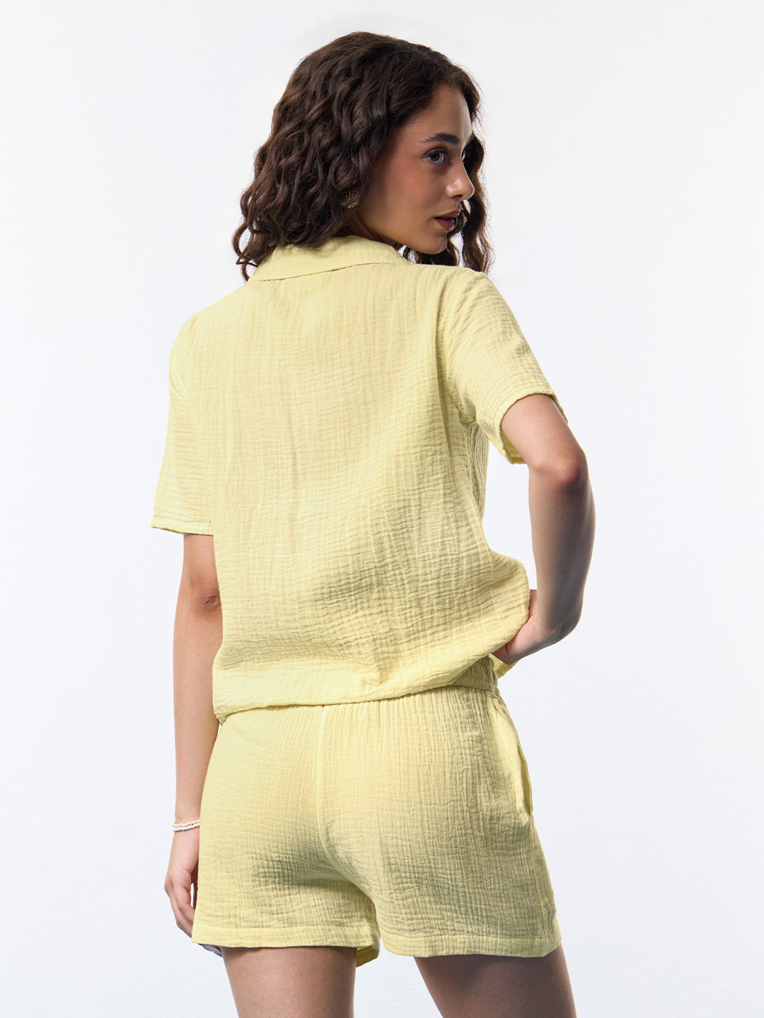 Yellow Short Sleeve Regular Fit Shirt