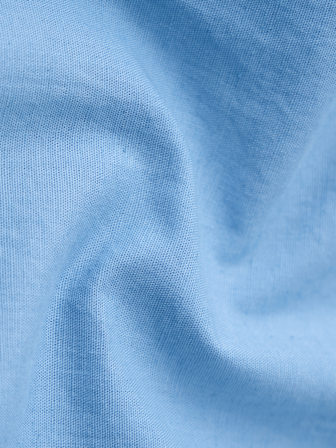 Blue Linen Blend Regular Fit Shirt