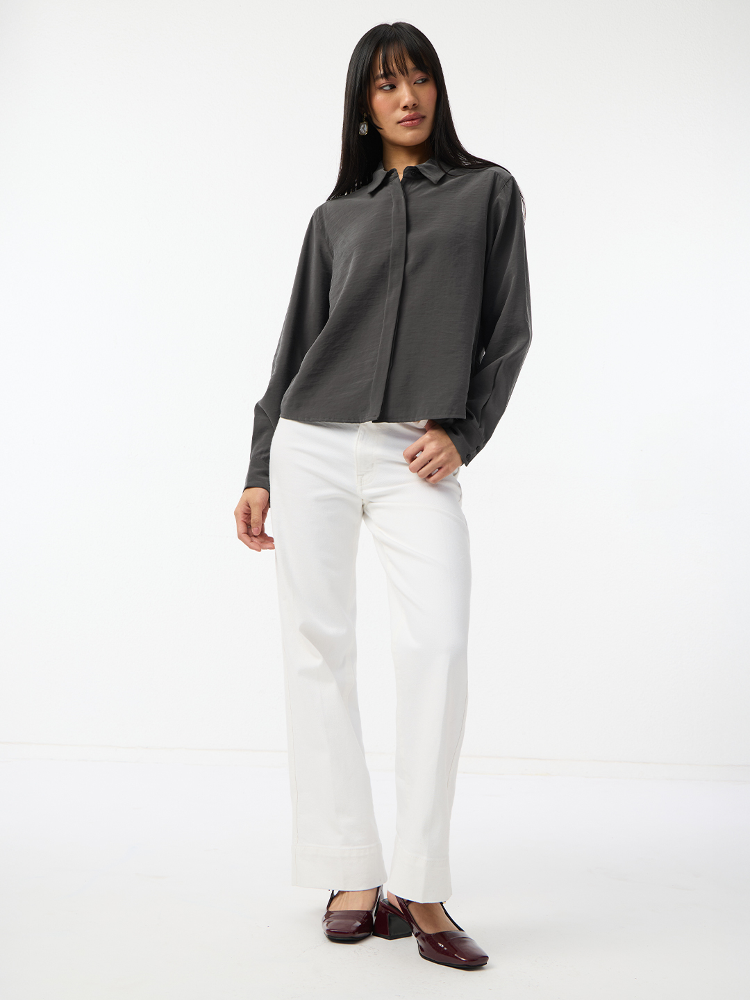 Charcoal Long Sleeve Regular Fit Shirt