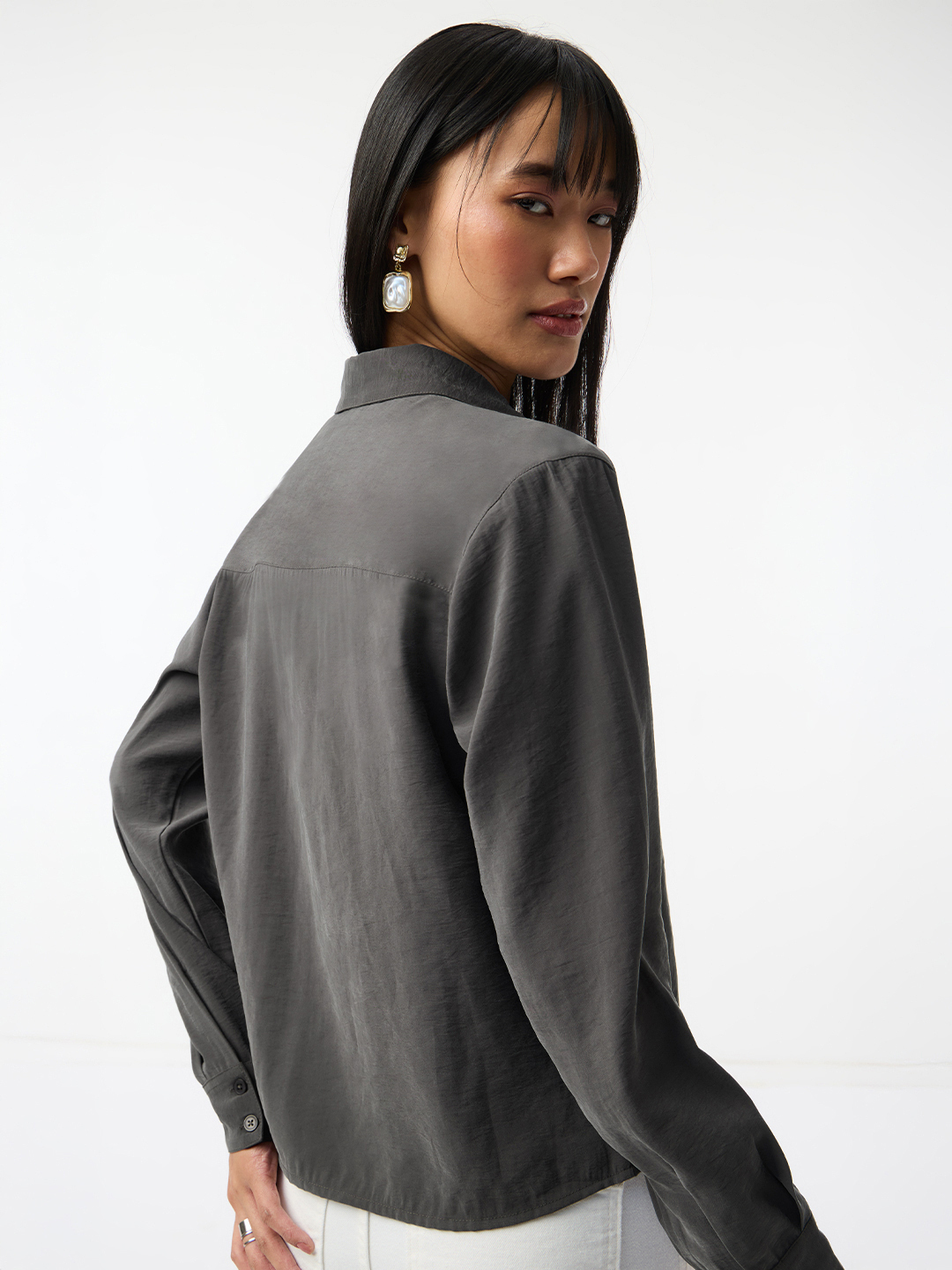Charcoal Long Sleeve Regular Fit Shirt