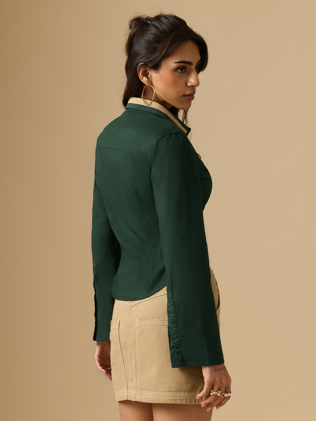 Emerald Chic Long Sleeve Slim Fit Shirt