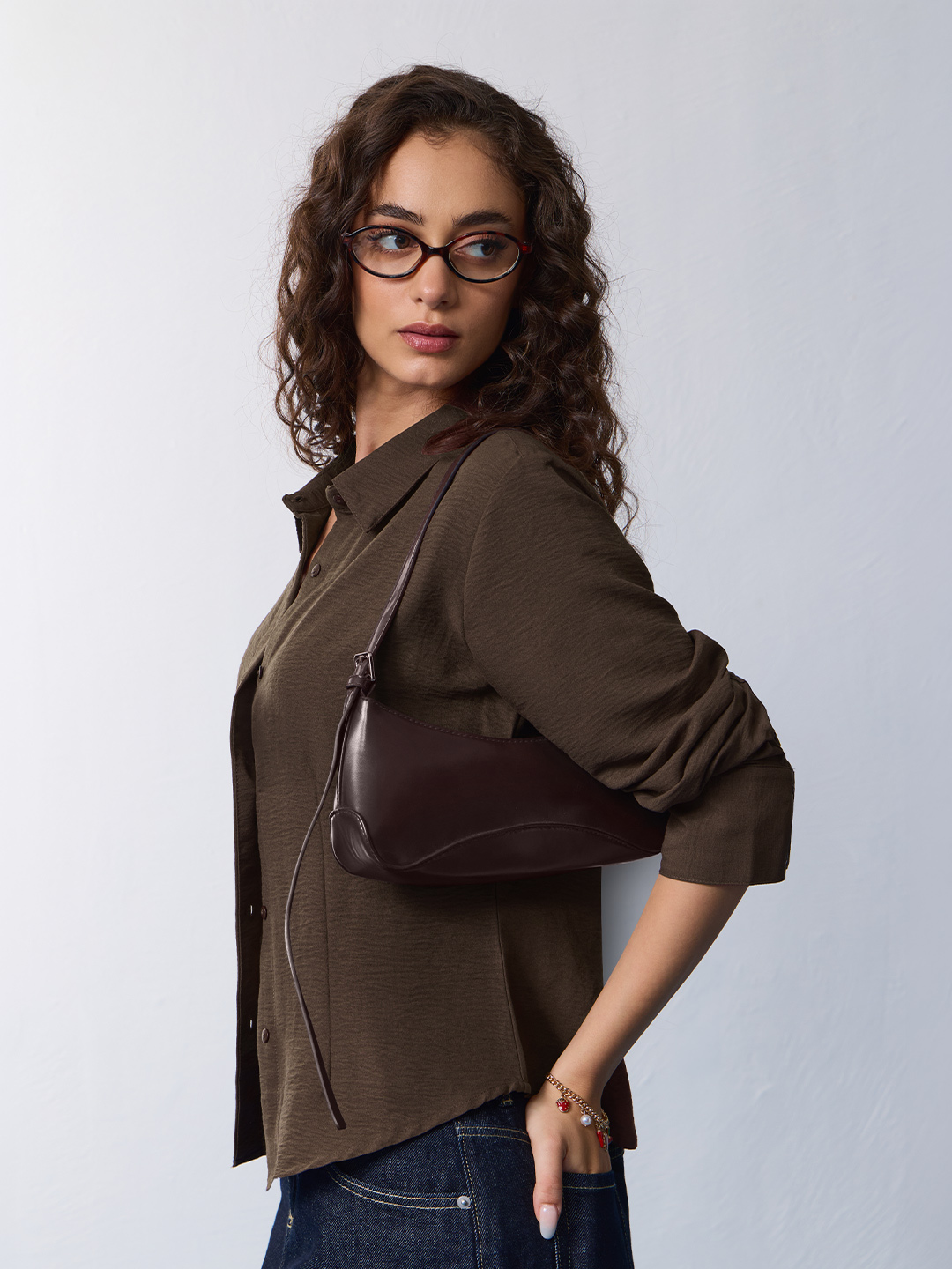 Coffee Brown Long Sleeve Slim Fit Shirt