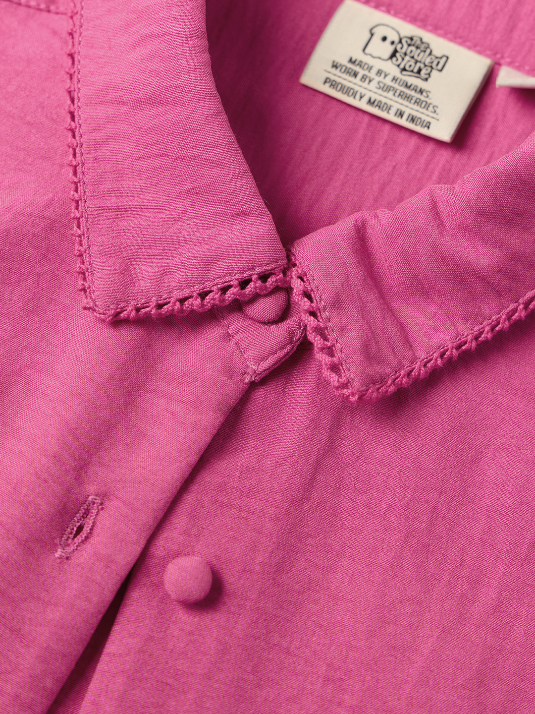 Pink Regular Fit Textured Shirt