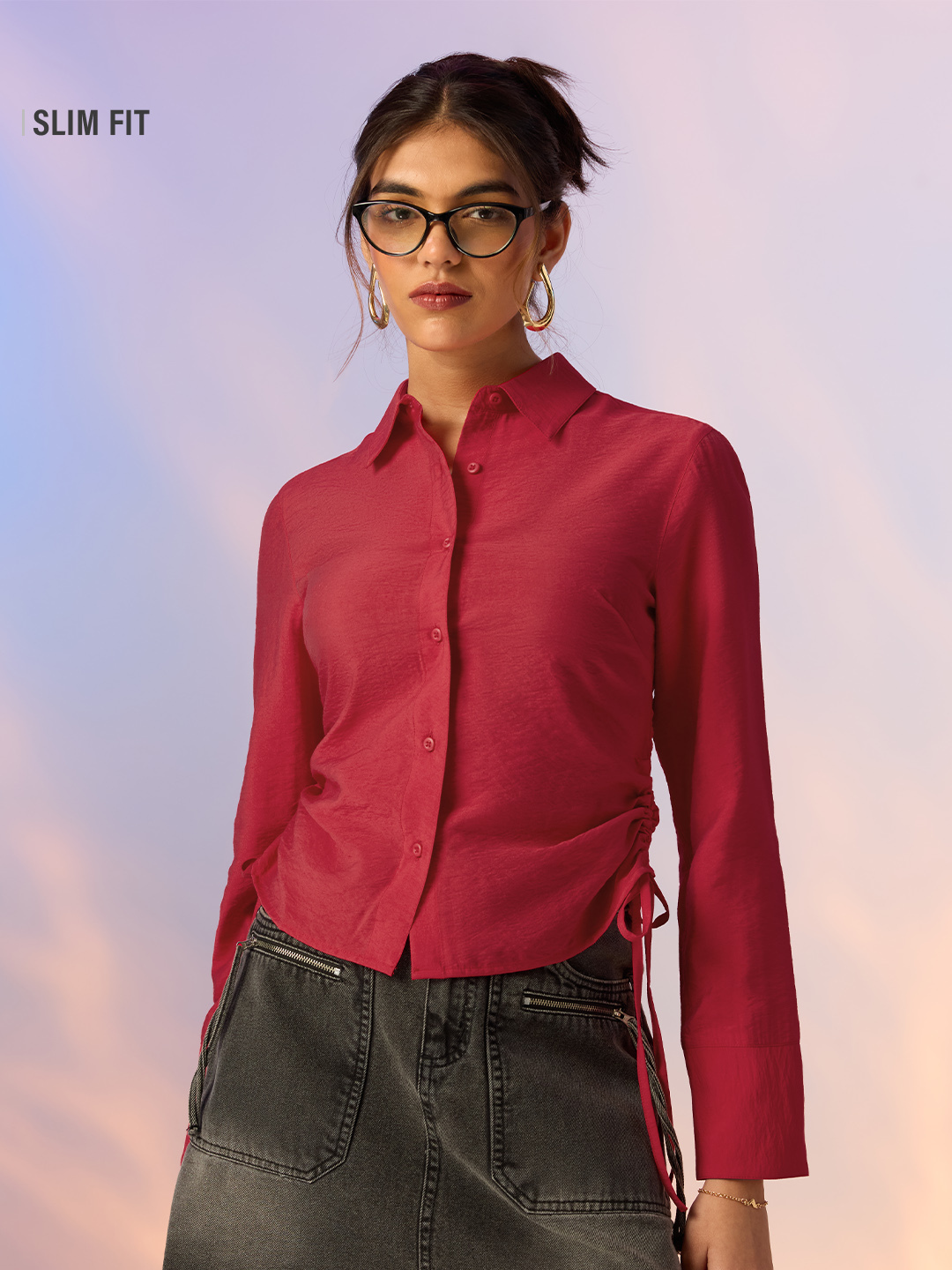 Red Long Sleeve Regular Fit Shirt