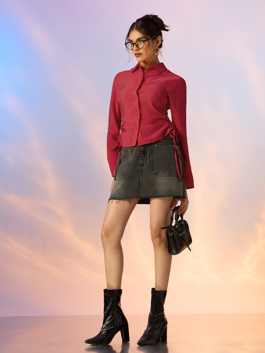 Red Long Sleeve Regular Fit Shirt