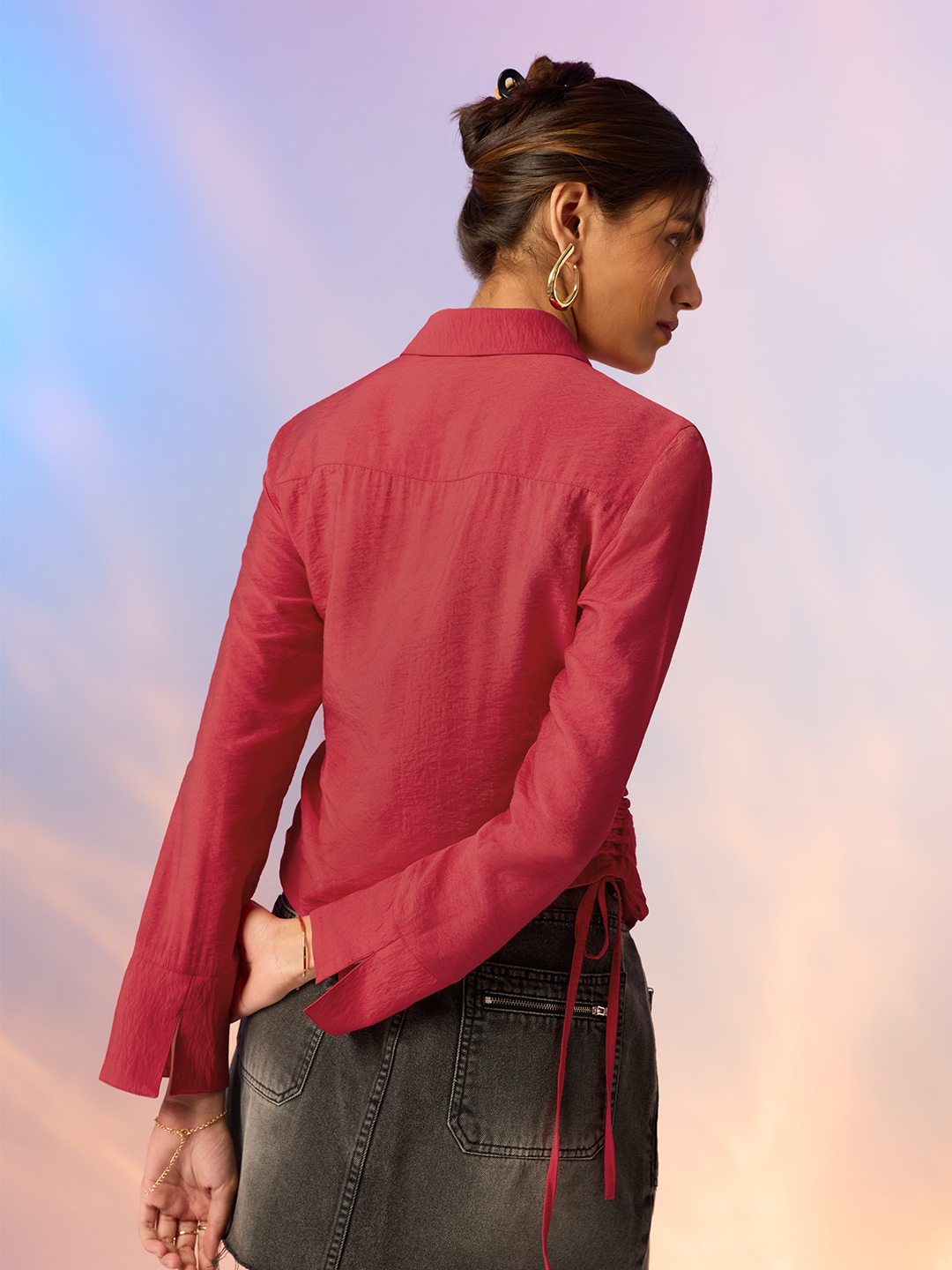 Red Long Sleeve Regular Fit Shirt