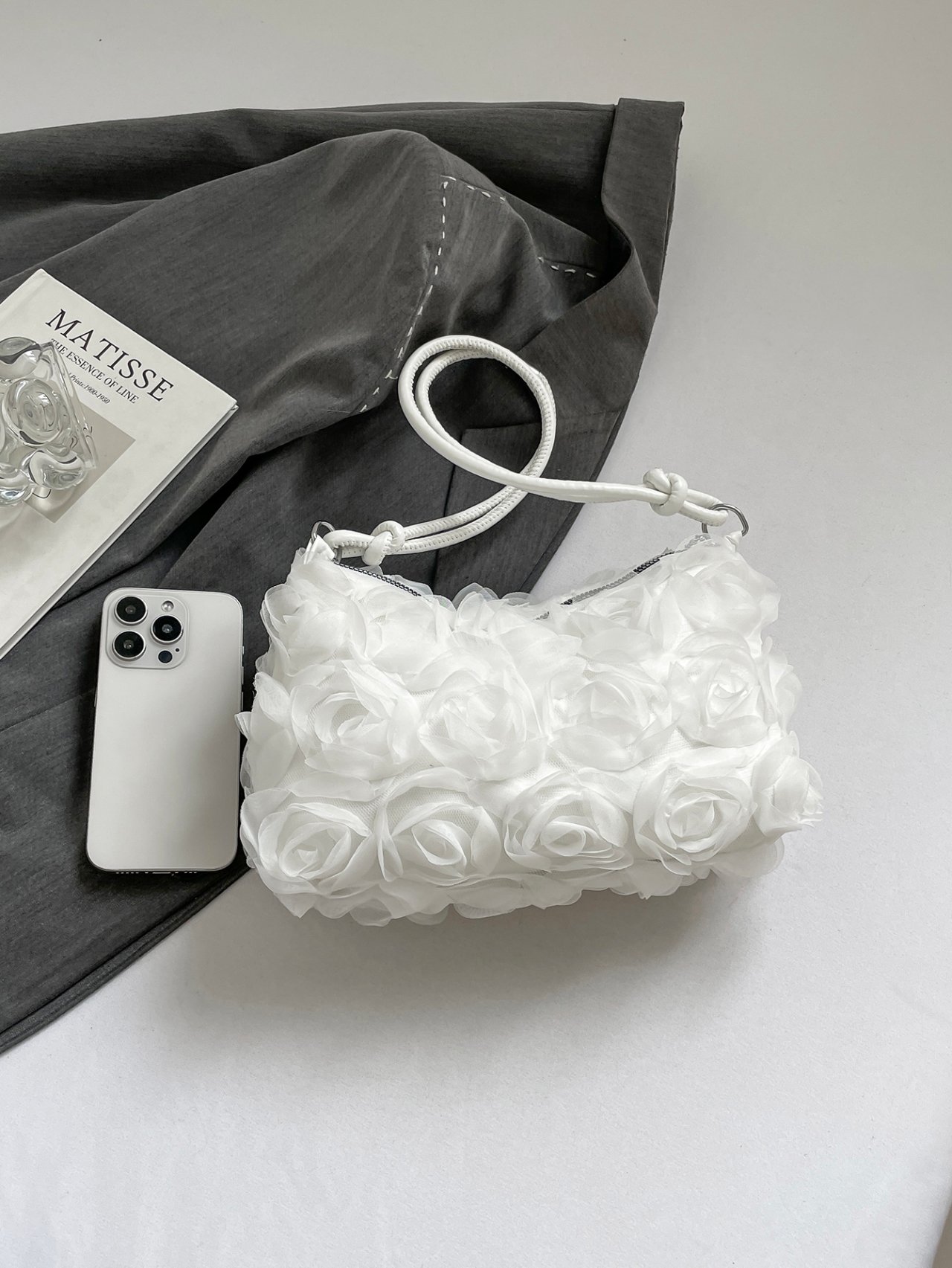White Floral Shoulder Bag
