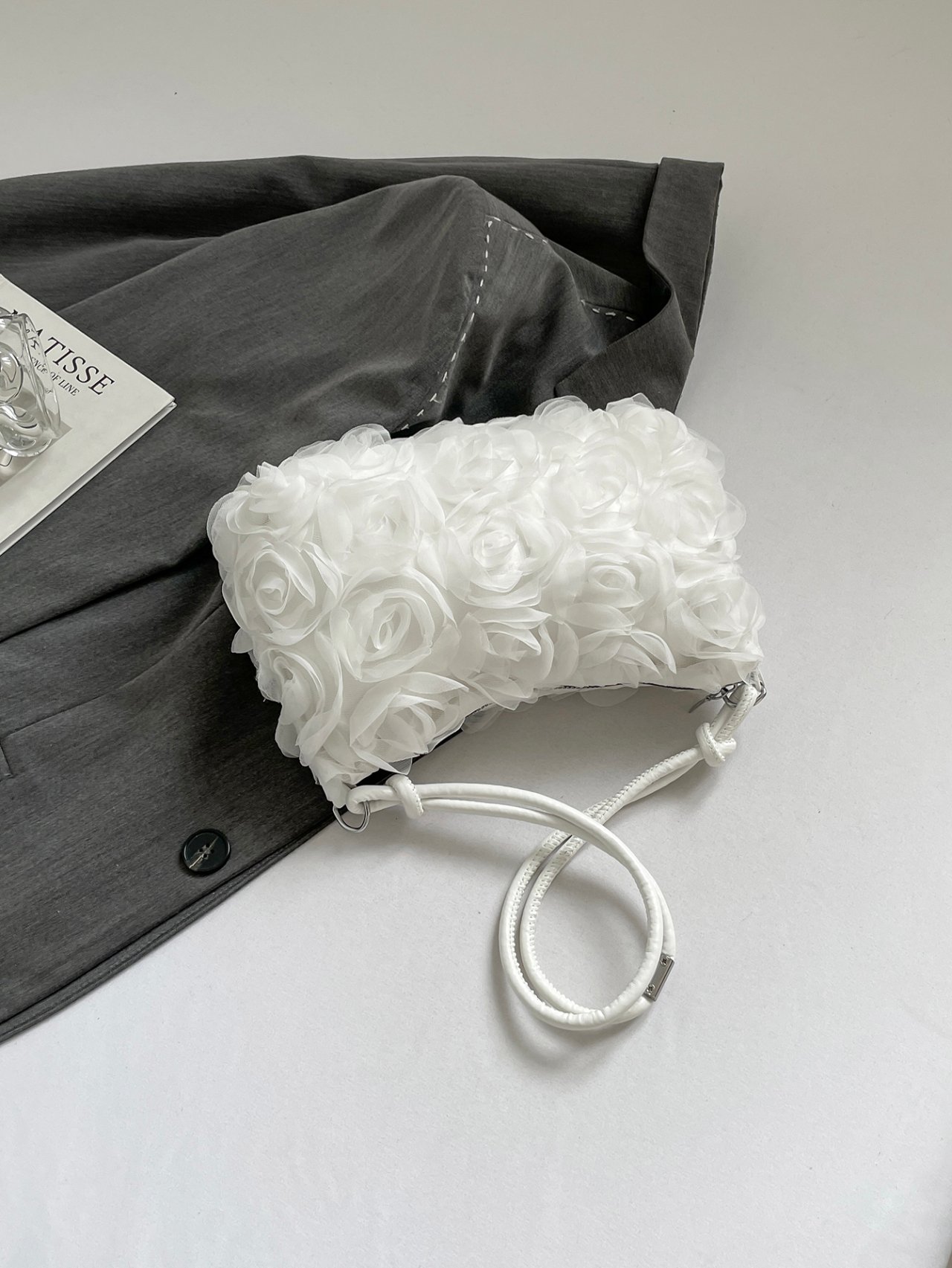 White Floral Shoulder Bag