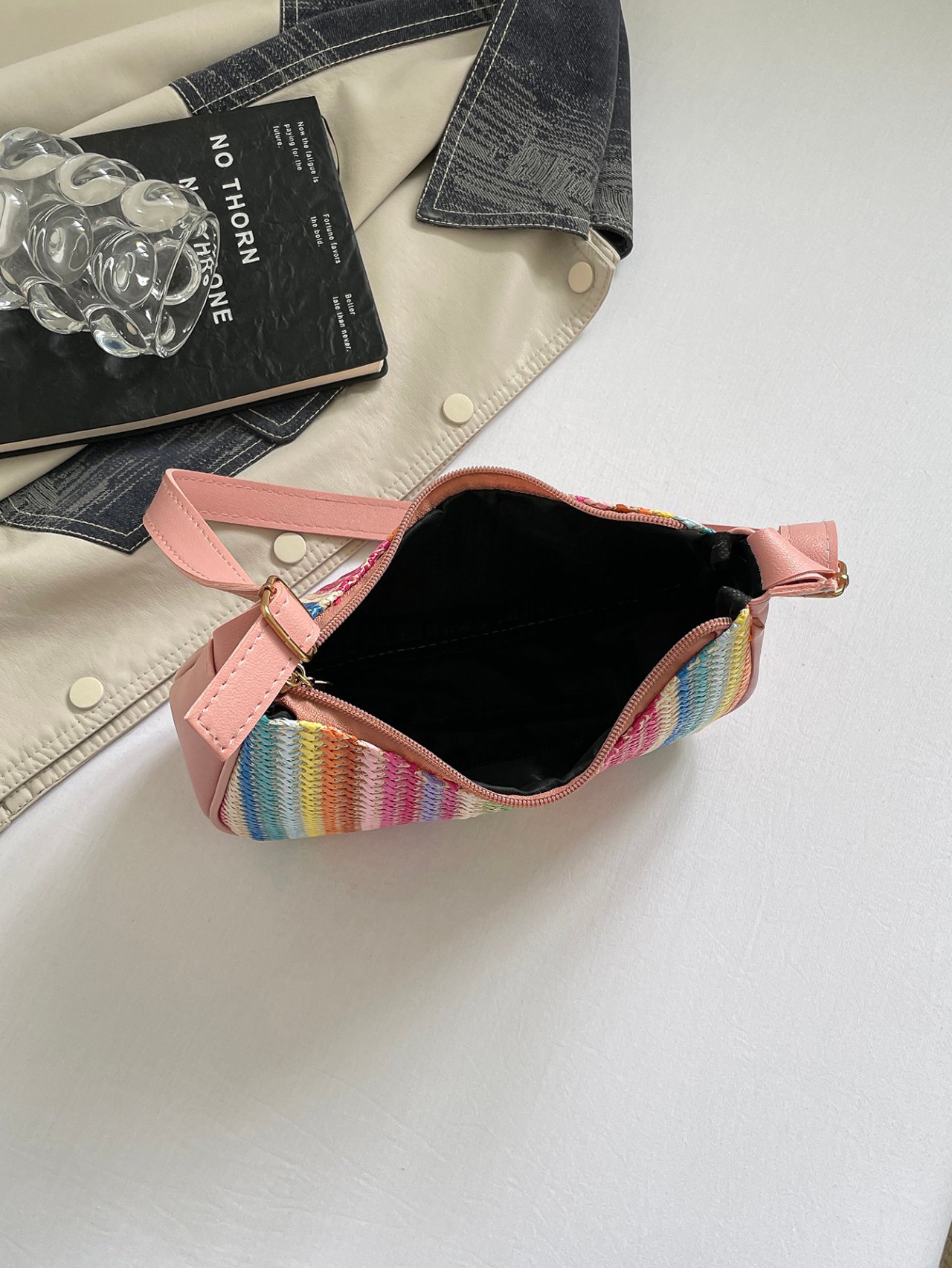 Multi-Color Woven Hobo Bag